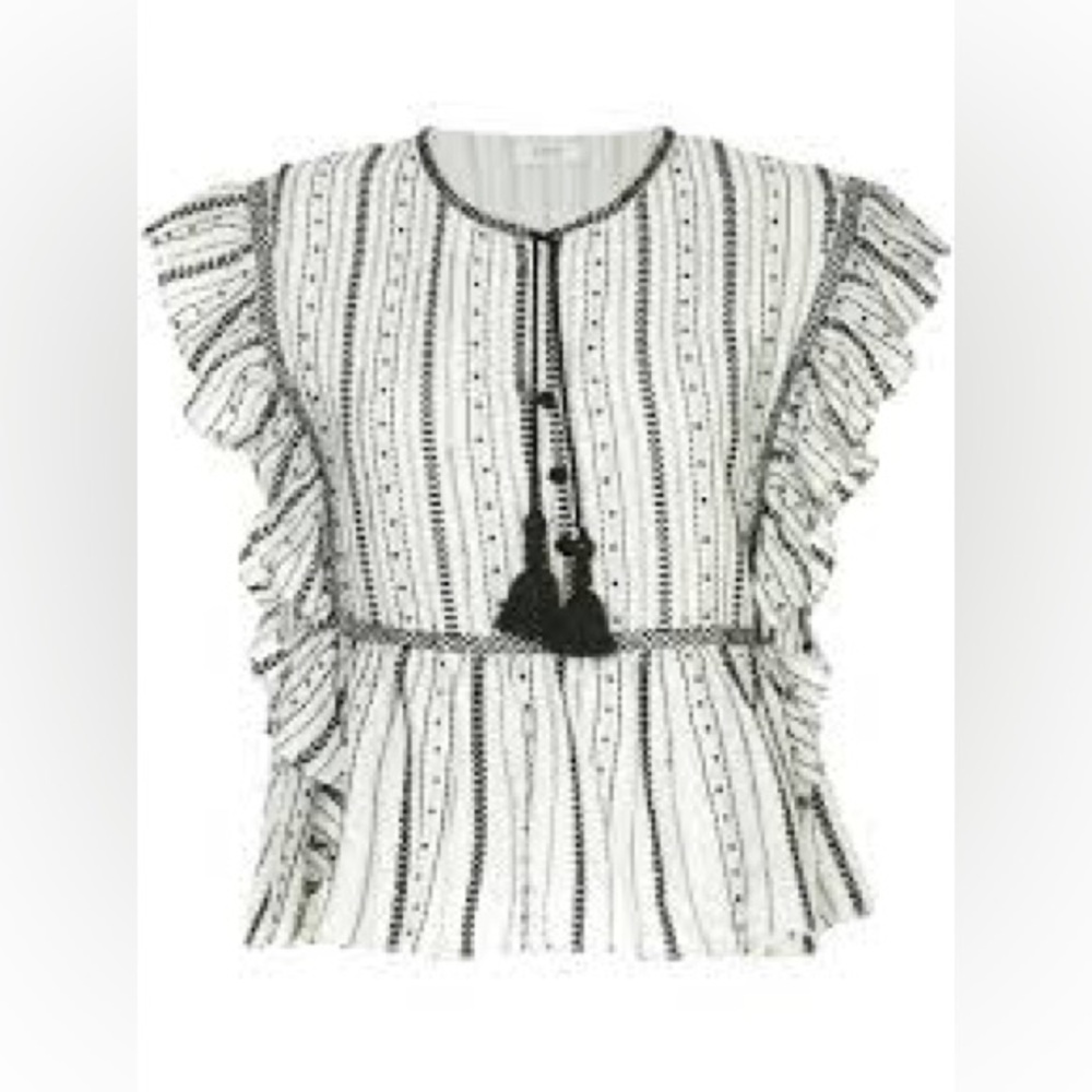 Sea New York Blouse Ruffle Flutter Sleeves Size 2